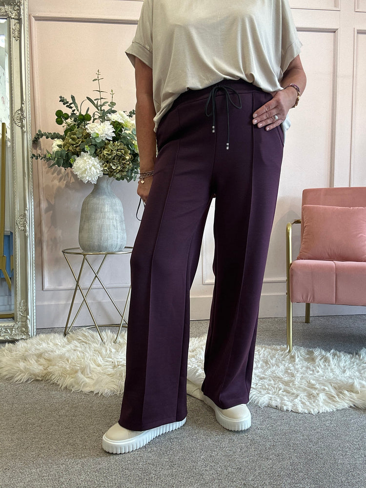Comfy Wide Leg Lounge Pant - Aubergine