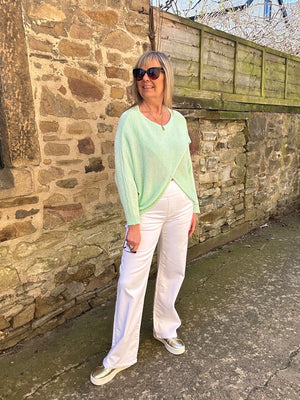 Crossover Layered Longer Jumper - Mint
