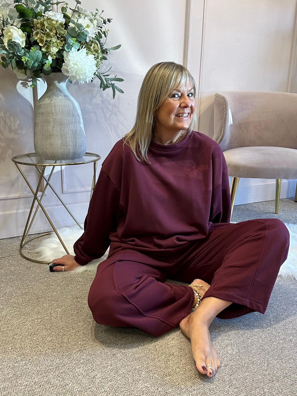 Bonjour Sweatshirt  - Damson