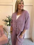 Load image into Gallery viewer, Gingham Little Jacket & Pants Set - Cherry/Pale Pink
