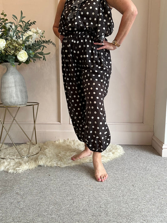 Spotty Barrel Pant - Black/White - Wardrobe By Simone
