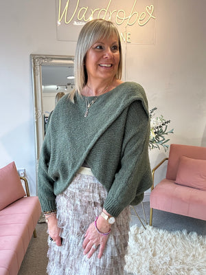 Crossover Layered Jumper - Khaki