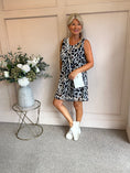 Load image into Gallery viewer, Sleeveless Midi Dress - Cream/Navy/Brown - Wardrobe By Simone

