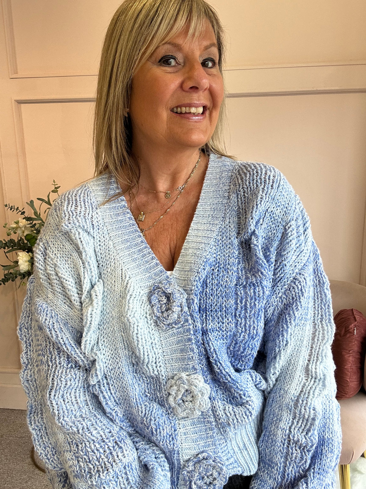 So Pretty Knit Cardigan - Pale Blue