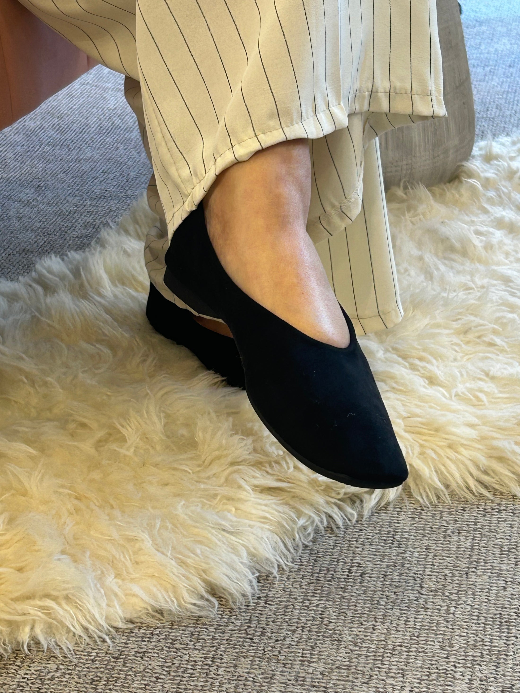 Camille Faux Suede ballet Shoe - Black