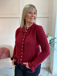 Load image into Gallery viewer, Frill Edge Cardigan - Burgundy
