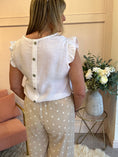 Load image into Gallery viewer, Frill Cap Sleeved Top  - White - Wardrobe By Simone
