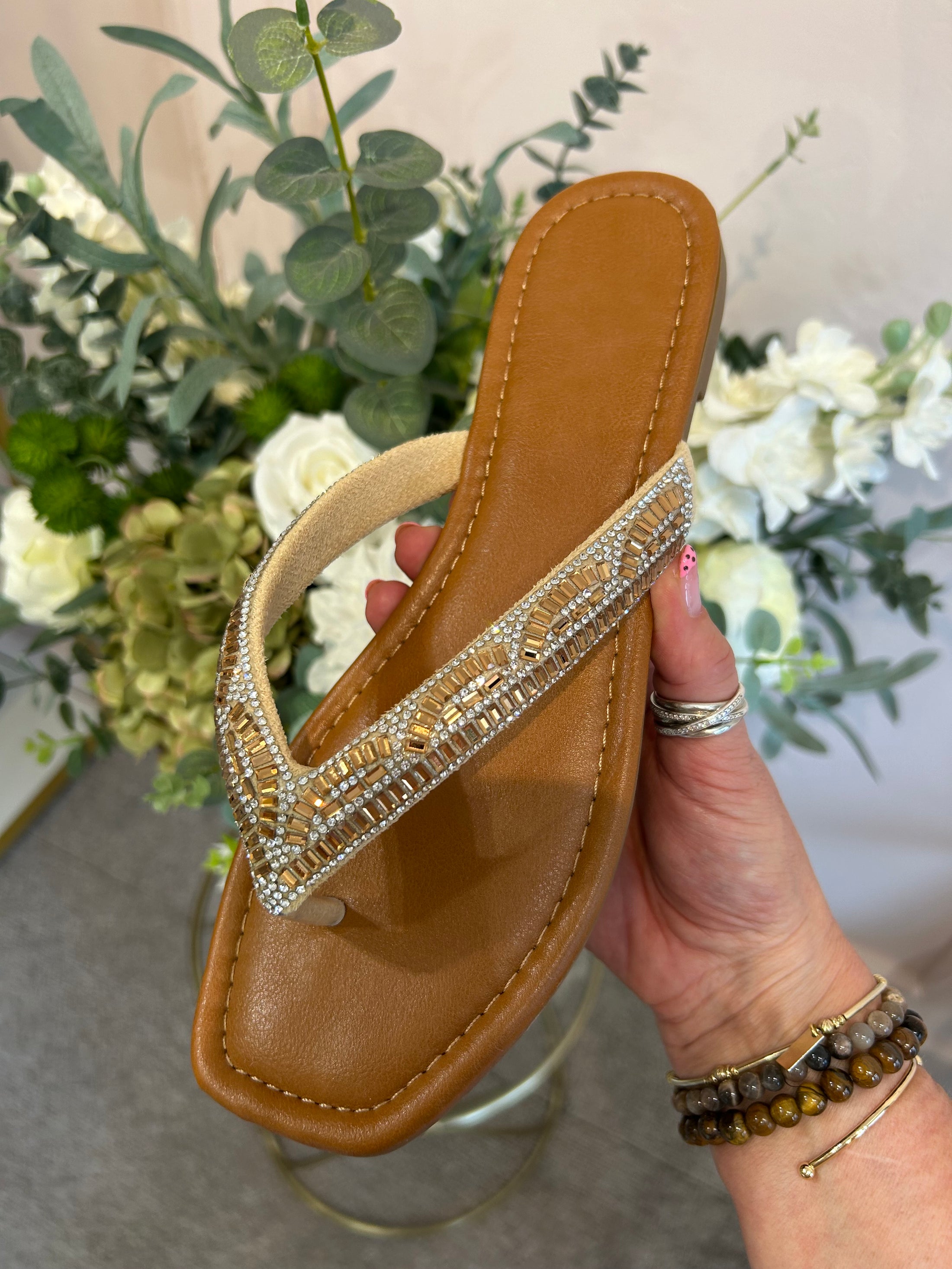Bling Flip Flop - Gold - Wardrobe By Simone