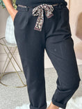 Load image into Gallery viewer, Leopard Tie Pant - Black
