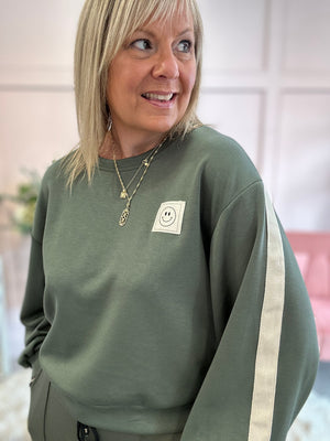 Little Smile Sweatshirt  - Khaki