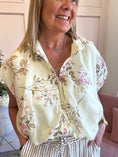 Load image into Gallery viewer, Floral Detailed Buttoned Top  - Soft Lemon - Wardrobe By Simone

