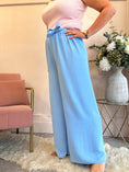 Load image into Gallery viewer, Tie Belt Wide Pant - Cornflower - Wardrobe By Simone
