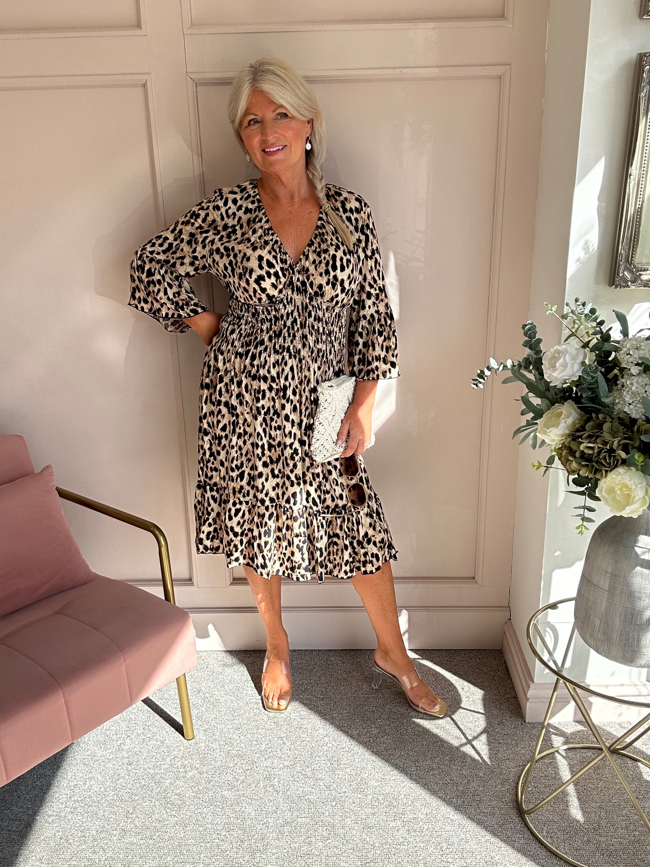 Leopard Mid Dress - Brown/Black - Wardrobe By Simone