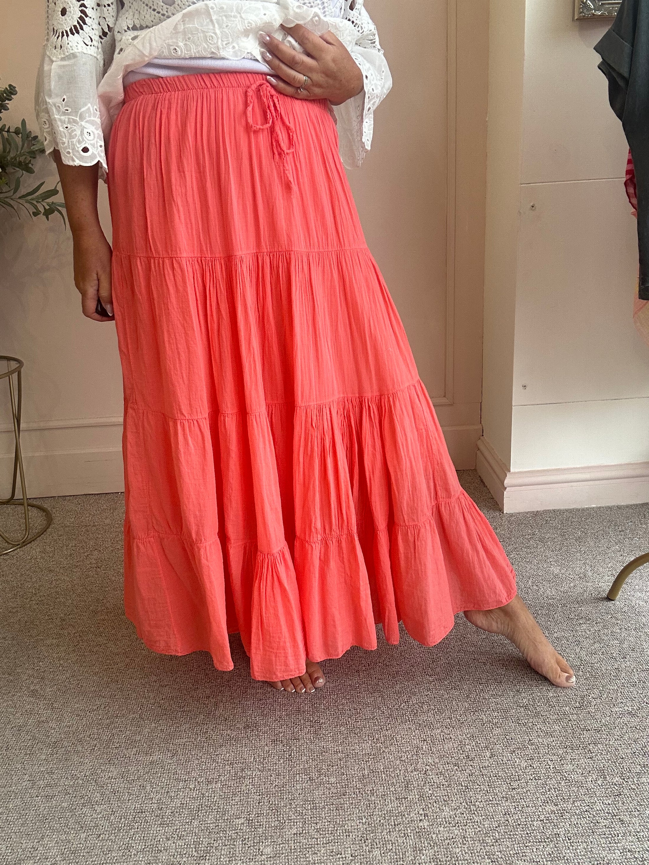 Gypsy Maxi Skirt - Coral - Wardrobe By Simone