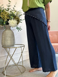 Load image into Gallery viewer, Scarf Tie Wide Pant - Navy
