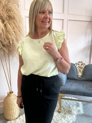 Little Frill Cap Sleeve Top - Lemon Yellow