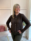 Load image into Gallery viewer, Frill Edge Cardigan - Brown
