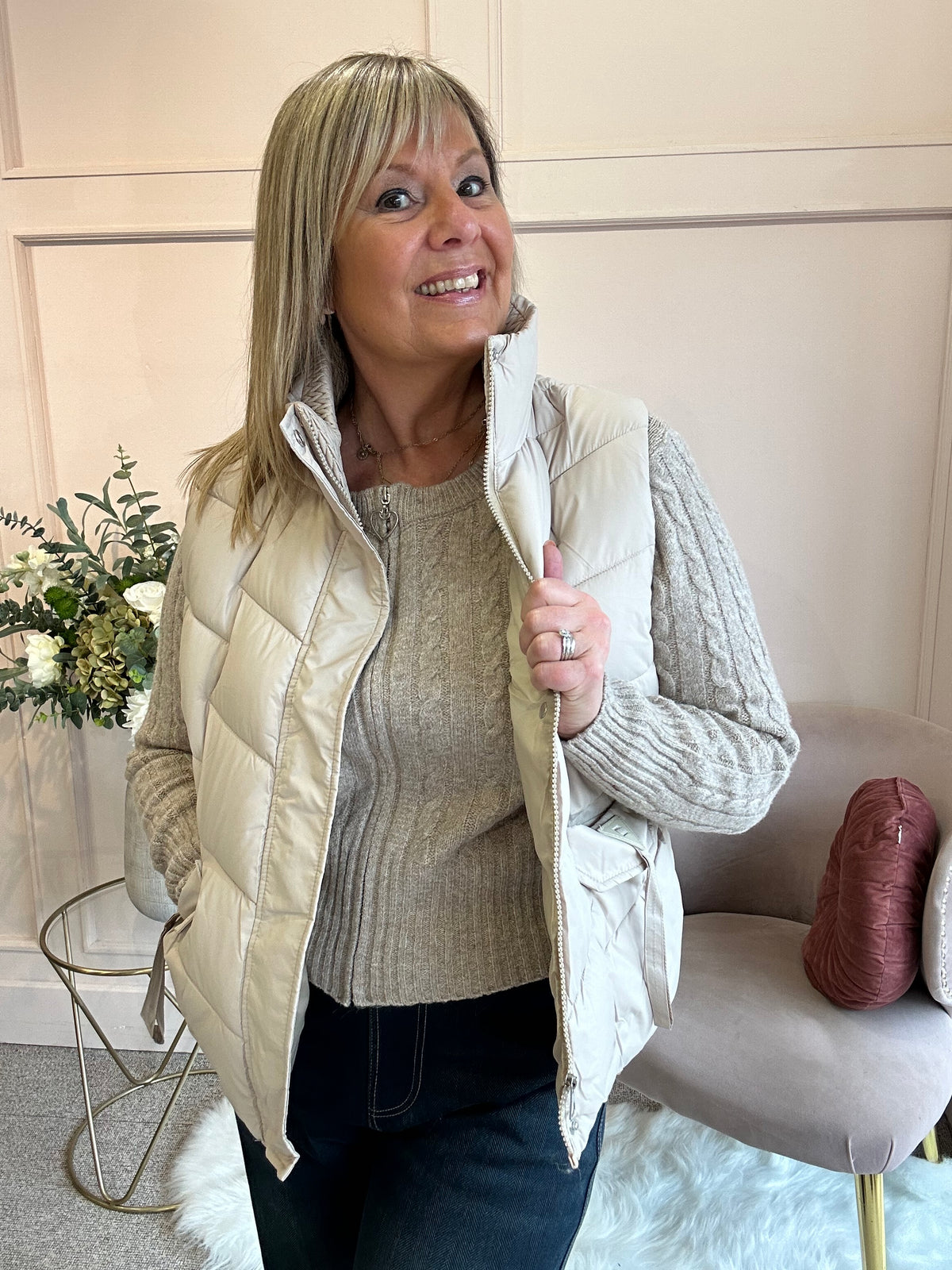 Padded Gilet  - Soft Beige