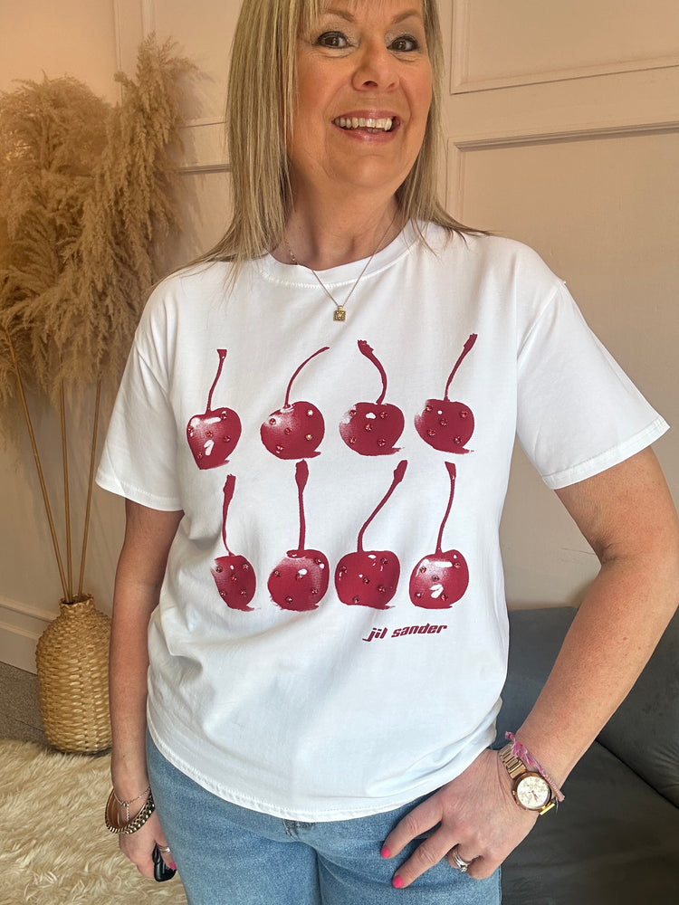 Cherry Gems T Shirt - White