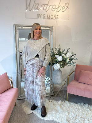 Crossover Layered Jumper - Beige