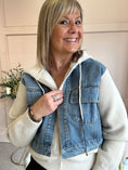 Load image into Gallery viewer, Hoody & Detail Zip Jacket - Cream/Blue
