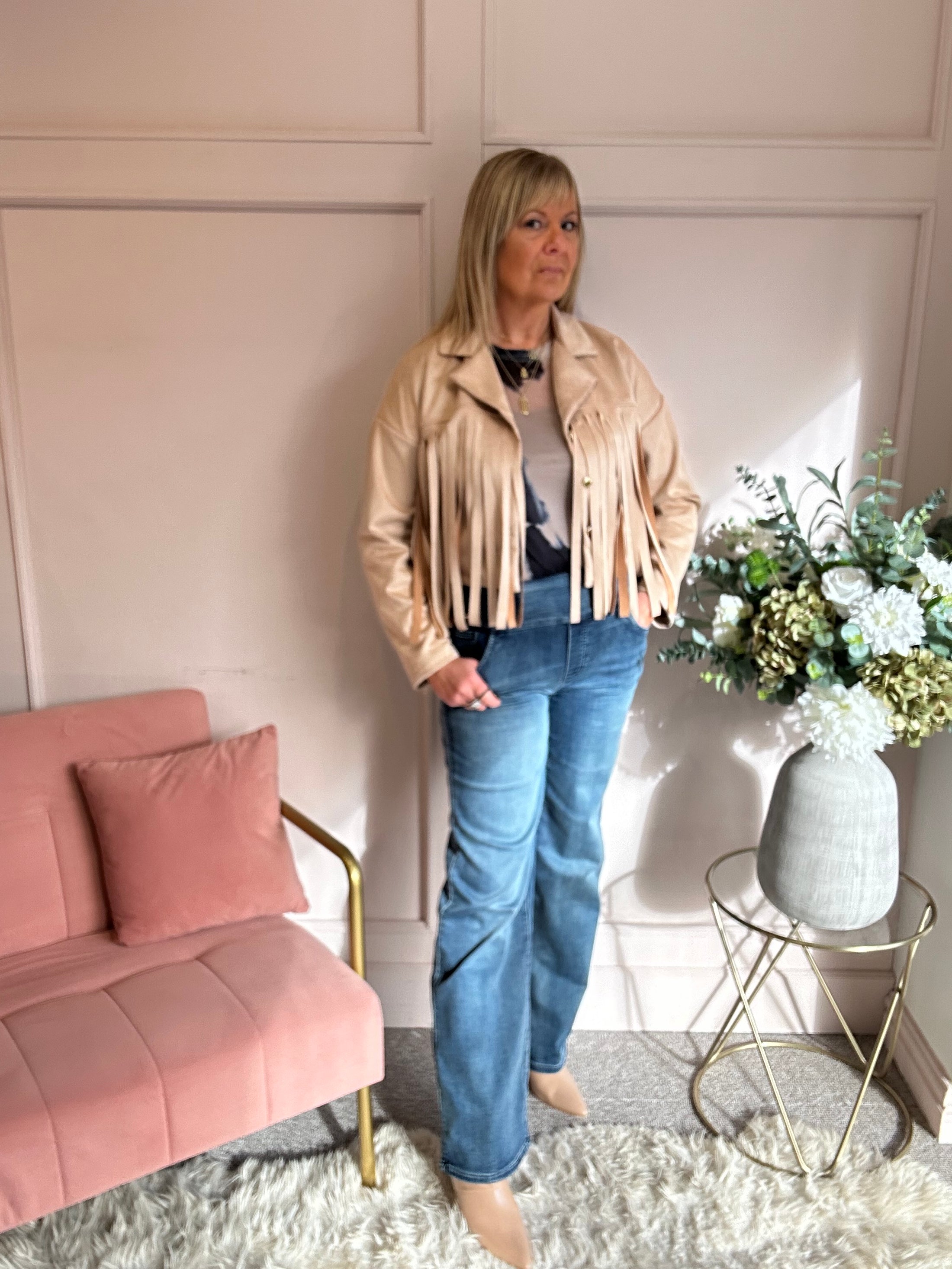 Fringe Tassel Jacket - Beige