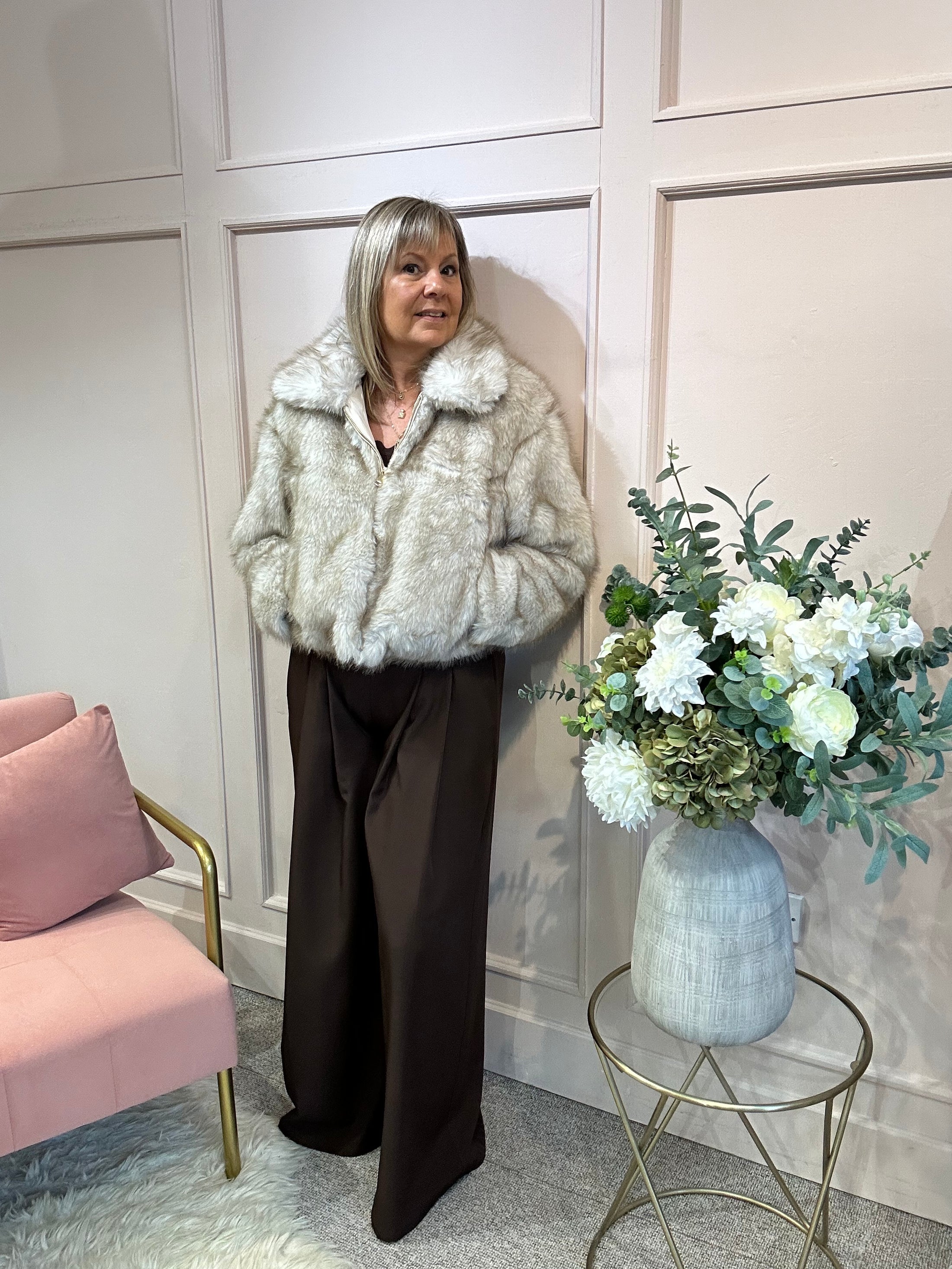 Glam Faux Fur Jacket - Foxy White