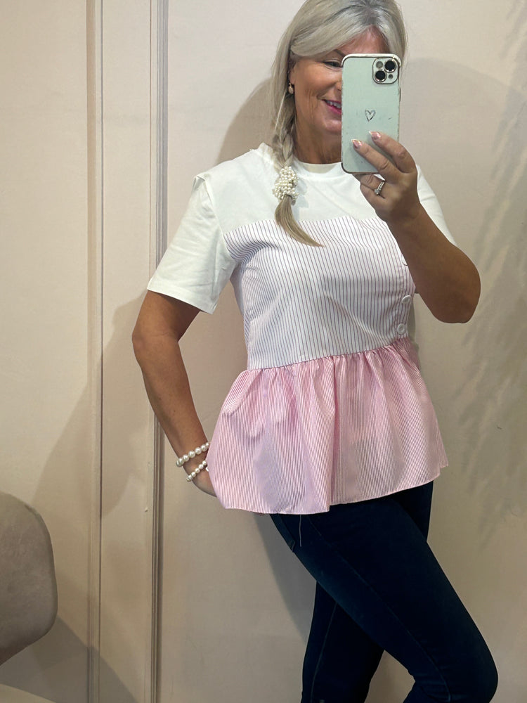 Pink Peplum - T-Shirt - Wardrobe By Simone