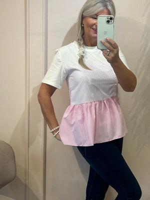 Pink Peplum - T-Shirt - Wardrobe By Simone