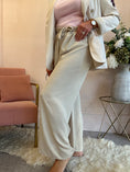 Load image into Gallery viewer, Tie Belt Wide Pant - Beige - Wardrobe By Simone

