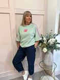 Load image into Gallery viewer, Amore Sweatshirt Jumper - Sage/Fuchsia - Wardrobe By Simone
