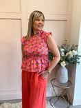 Load image into Gallery viewer, Cute Strawberry Peplum Top  - Orange/Pink - Wardrobe By Simone
