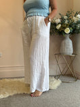 Load image into Gallery viewer, Linen Wide Pant - White - Wardrobe By Simone
