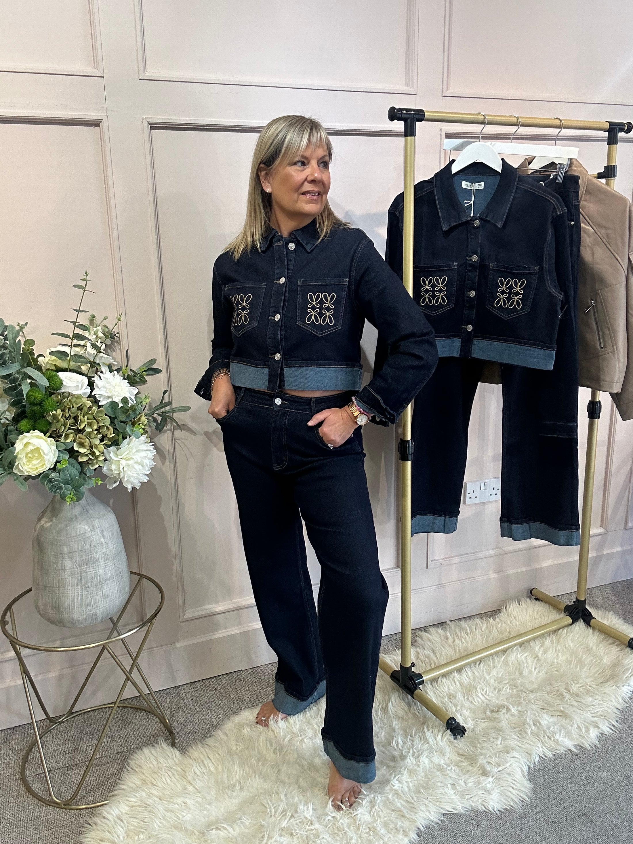 Boxed Style Denim Jacket - Indigo Denim