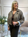 Load image into Gallery viewer, Suedette Zipped Jacket - Taupe

