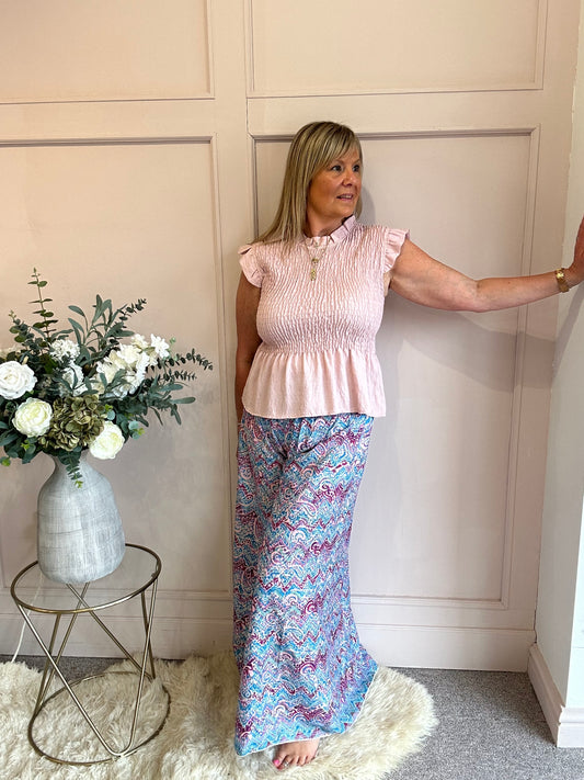 Cute Peplum Top  - Dusky Pink - Wardrobe By Simone