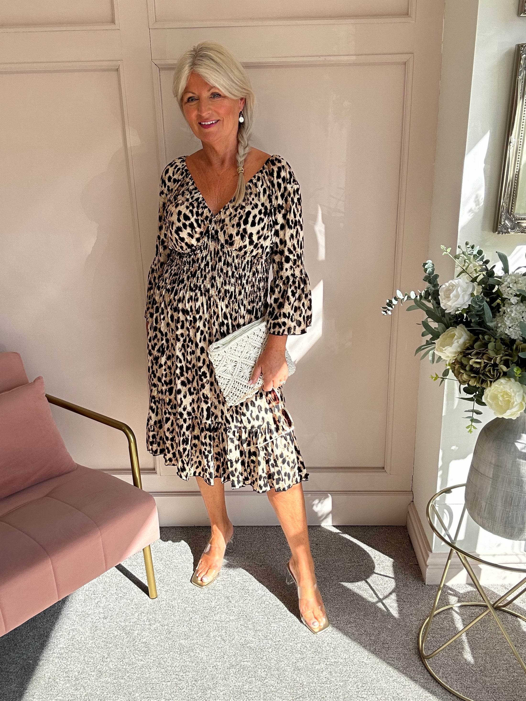 Leopard Mid Dress - Brown/Black - Wardrobe By Simone