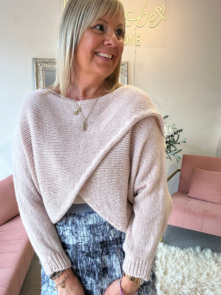 Crossover Layered Jumper - Pink