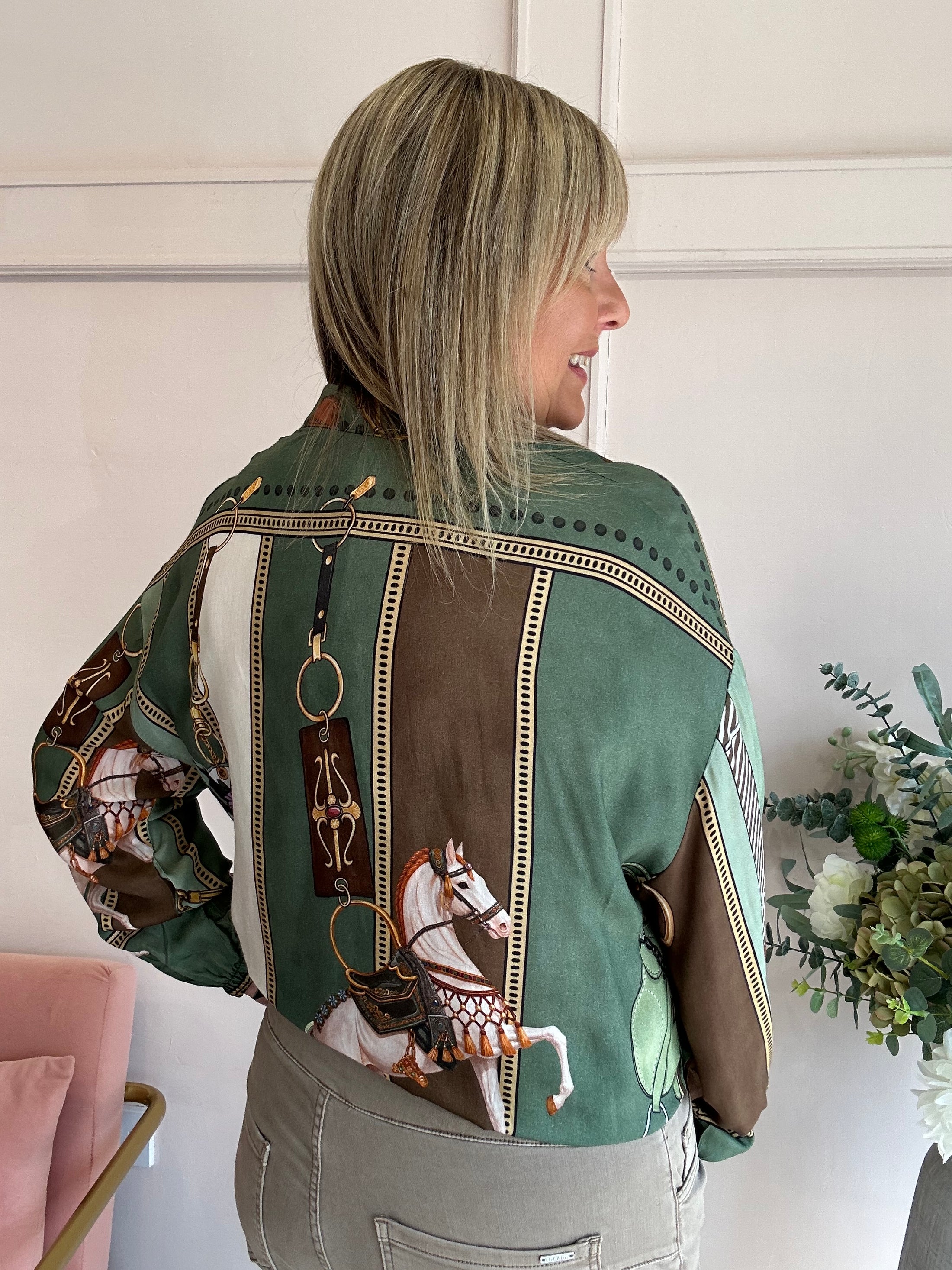 Carousel Horse Zip Jacket - Browns/Greens