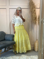 Gypsy Maxi skirt - Pale Yellow