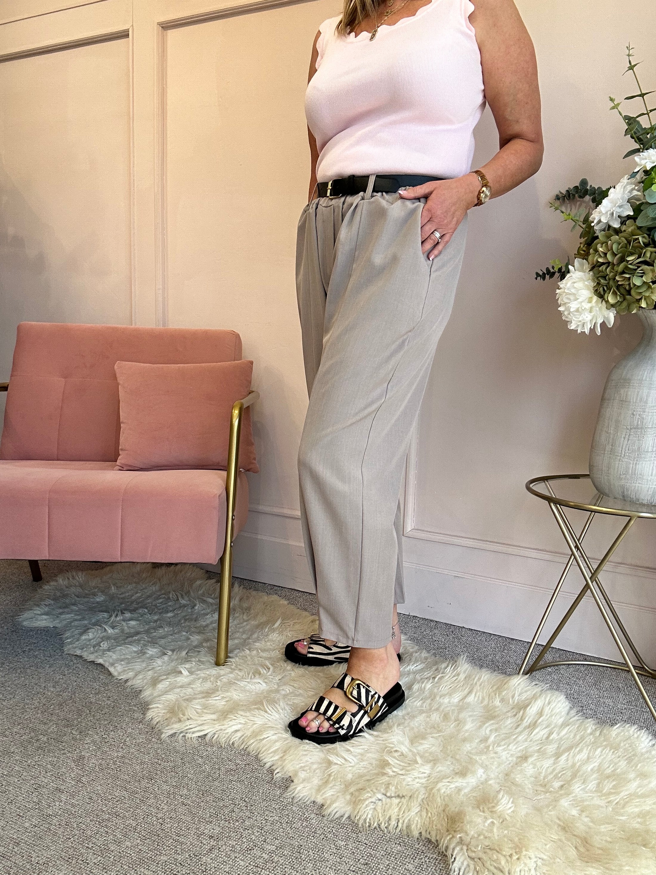 Blazer Oversized And Pant - Beige Coffee - Wardrobe By Simone