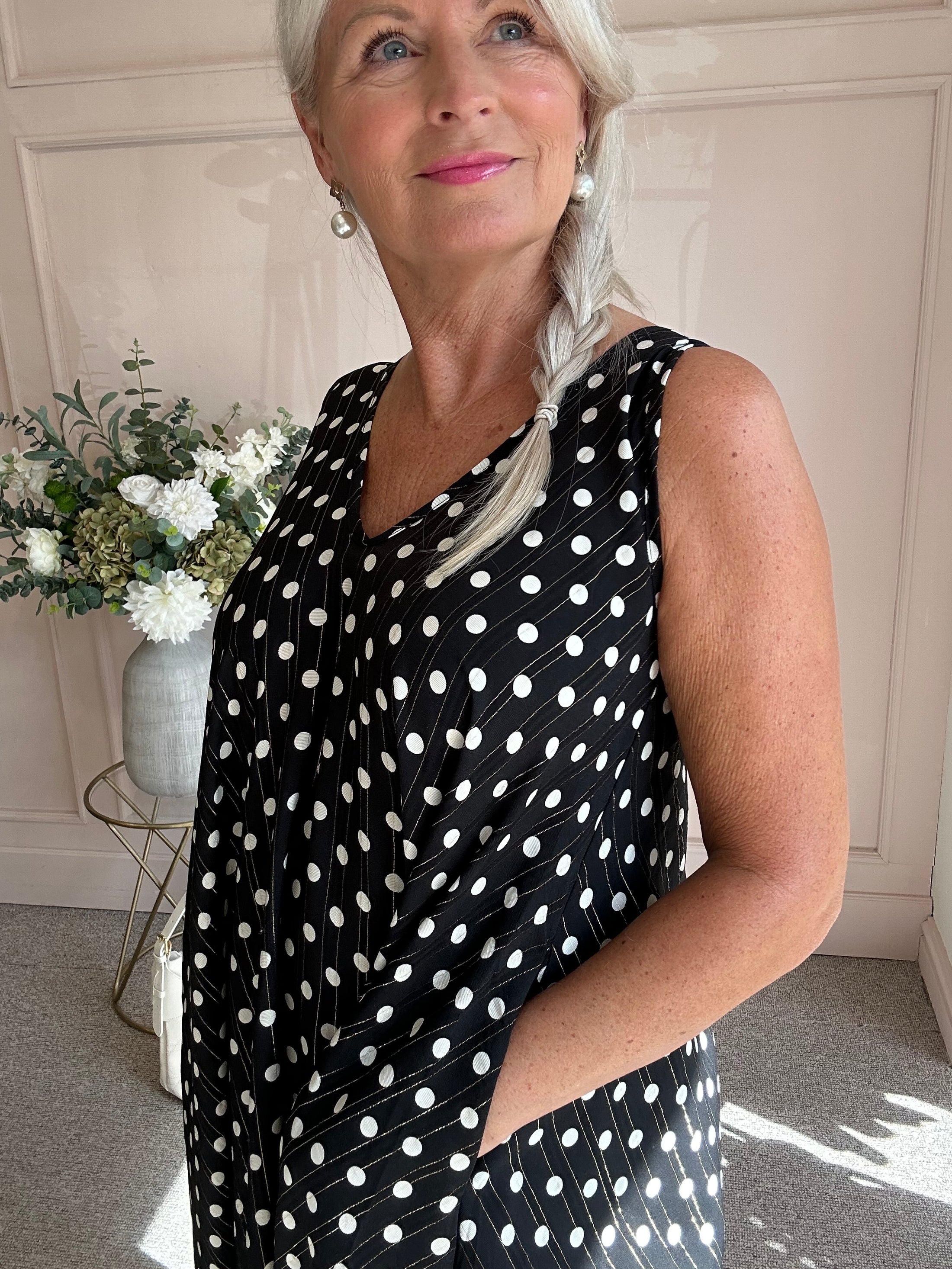 Polka Dot With Gold Shimmer - Black/White - Wardrobe By Simone
