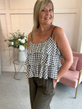Load image into Gallery viewer, Ra-Ra Gingham Cami Top - Brown/White
