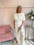 Load image into Gallery viewer, Woven Lace Detail Top& Pant Set - Cream - Wardrobe By Simone
