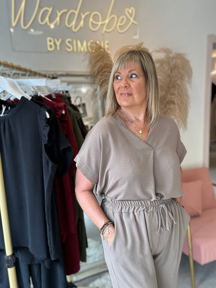 V Neck Top - Mocha