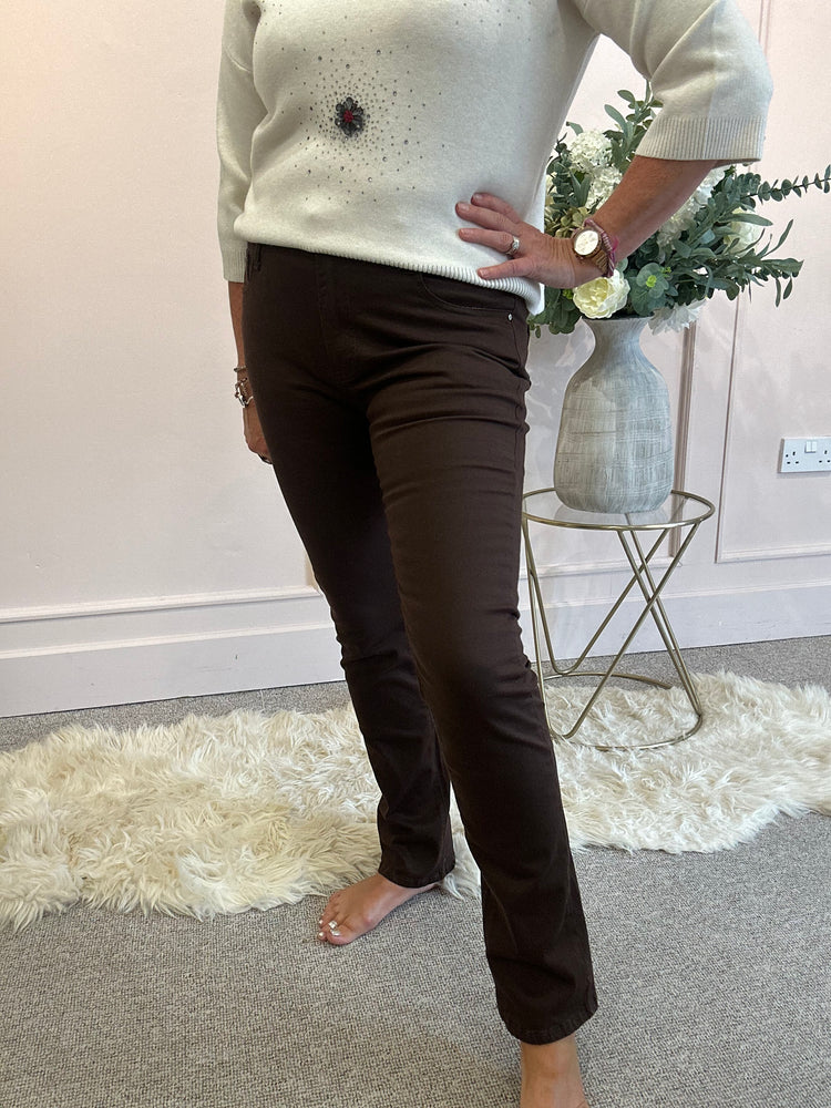 Straight Leg Jean -  Chocolate Brown - Wardrobe By Simone