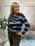 Load image into Gallery viewer, Bold Stripe Jumper - Blue/Brown
