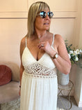 Load image into Gallery viewer, Boho Crochet Waist Maxi Dress - Soft Cream - Wardrobe By Simone
