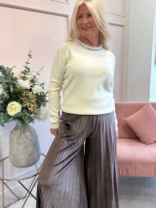 Sparkle & Pearl Jumper - Cream