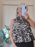 Load image into Gallery viewer, Zebra Halter Neck Top - Brown/Cream

